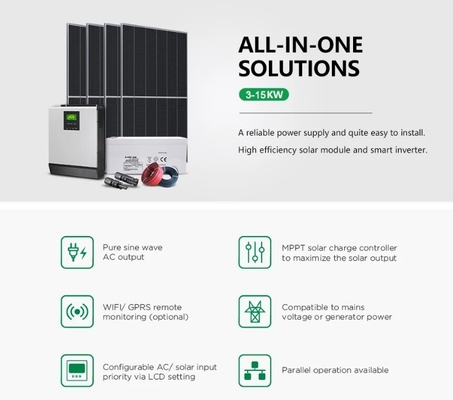 چین سیستم انرژی خورشیدی 10KW خانه با 20 قطعه پنل خورشیدی 550W تامین کننده